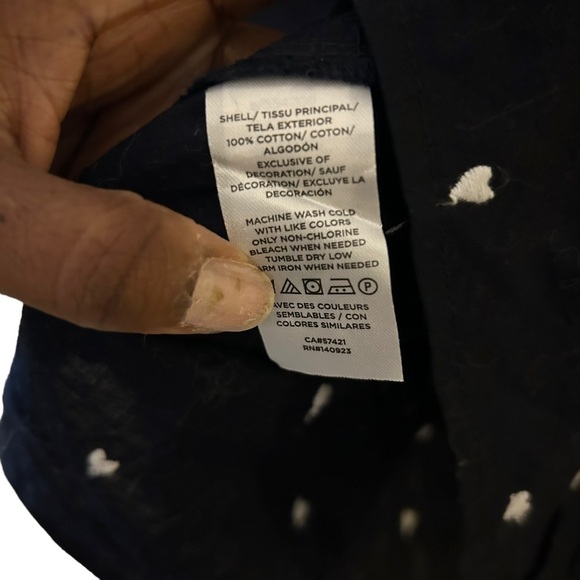 LOFT Shirt Womens Small Heart Embroidered Ruffle Trim Button Down Preppy NEW - Picture 6 of 7